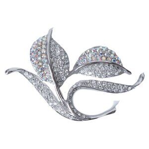 Vintage Mid Century Rhinestone Crystal Pin Brooch